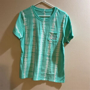 Ivory Ella Green Tie-Dye T-Shirt Elephant Logo Unisex Adult Large Pocket Tee​
